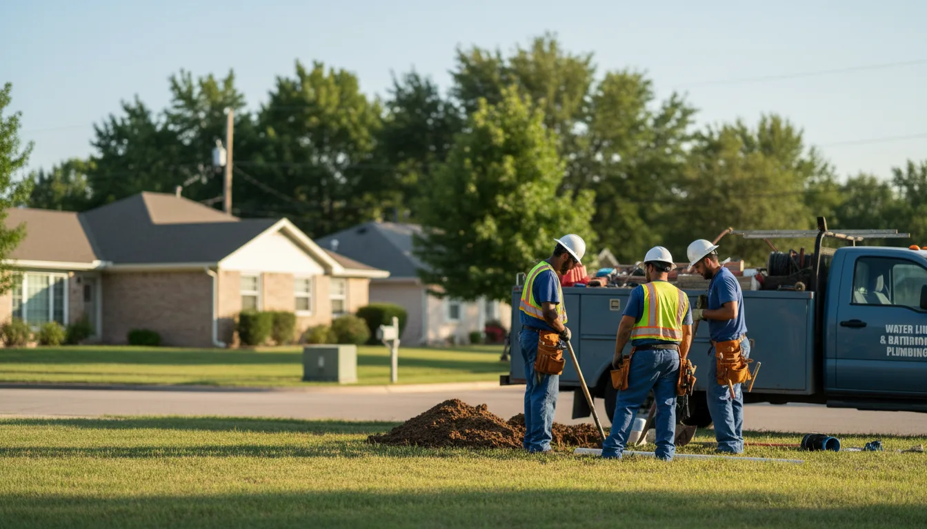 Residential water line and bathroom plumbing service in Washington, KS